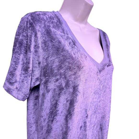 Michael stars velvet galvanized gray slouchy v neck short sleeve blouse small - Picture 5 of 10